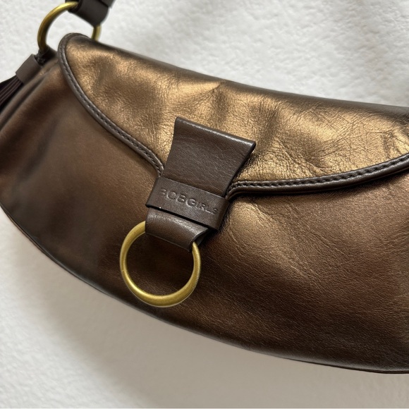 BCBGIRLS Metallic Brown Shoulder Bag with
Gold Hardware - Picture 10 of 13